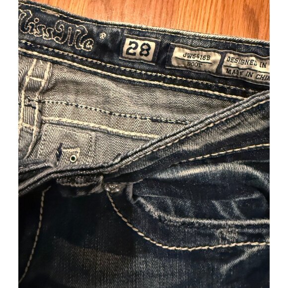 Miss Me Jeans Womens 28 33" Blue Boot Cut Denim Pants JW5416B - Picture 4 of 8